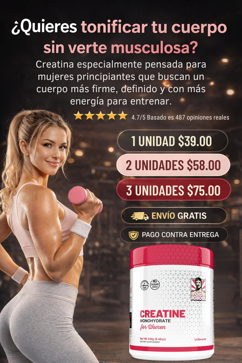 CREATINE MONOHYDRATADA ORIGINAL PARA MUJERES